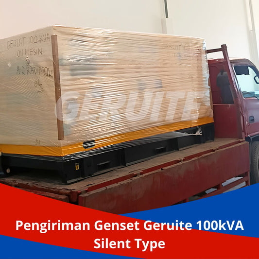 Proses test running Genset Geruite 100 KVA Silent Type sebelum pengiriman ke Cikarang.